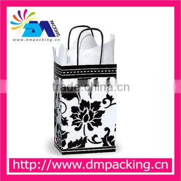 black damask printing paper packing bag