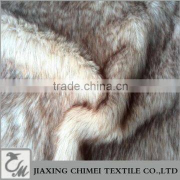 black and khaki mixed color faux fur used for shose lining