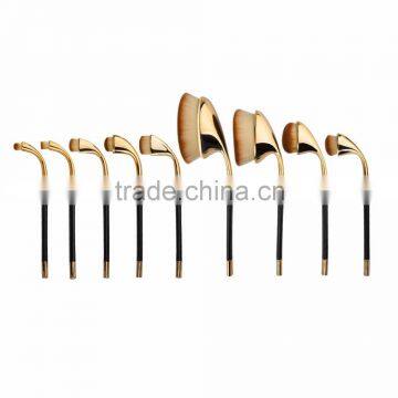 2016 New arrival 9 piece golf handle makeup brush sets