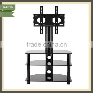 morden clean looking black glass tv stands with universal brackets RA015