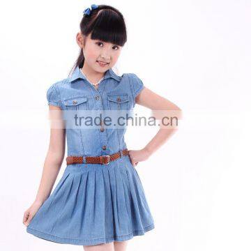 2015 latest models summer casual denim dress designs for girls