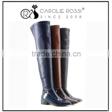 spike thigh high heel latex boots over crotch waterproof women boots
