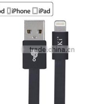 2.4A TPE Power Sync Flat Cable For iPhone 5 5C 5S iPad Mini iPad 4 Air etc