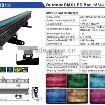 IP66 18*4in1 RGBW Outdoor LED Stage Lighting Bar Light