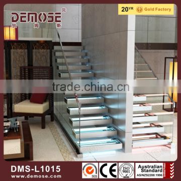 modern interior prefabricated stairs steel led light downlight stairs