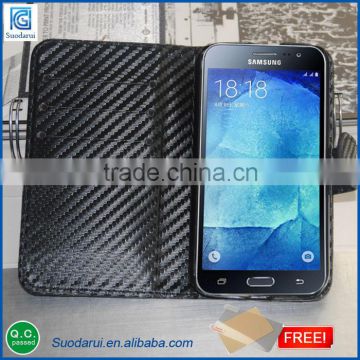 Free screen for Motorola moto E 2nd Carbon/litchi/plain pattern skin wallet leather case