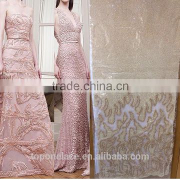 ladies new model dress & ladies fashion lace dresses/lace evening dress/handmade beaded type of lace material