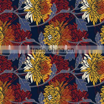 Colourful printing kitchen carpet with flower design