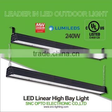 China manufactorer ip65 outdoor lighting 240w led linear high bay light UL cUL Listed