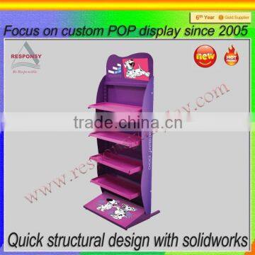 custom free standing dog food display rack pet food floor shelf