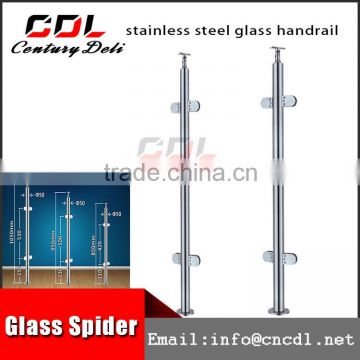 304 316 stainless steel floor mounted modern glass railing posts clamp