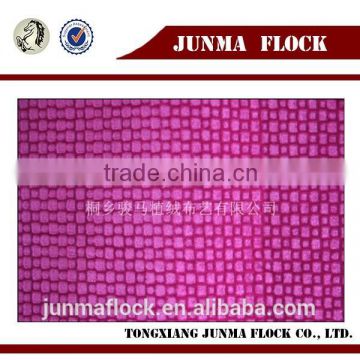 Junma roseo suqare pattern China spray panit flocking fabric for sofa
