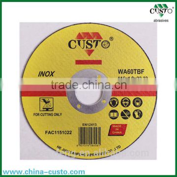 115x3.0x22.2mm China Wholesale price Cutting discs Abrasives for stainless steel of T41
