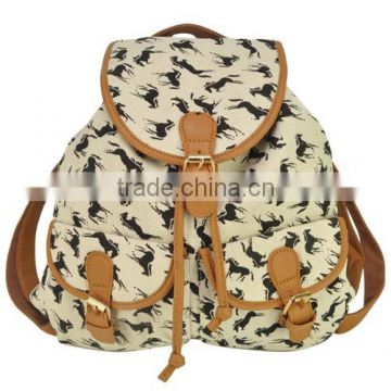 Girlish Ladies Horse Canvas Backpack for 2014 (BBC009)