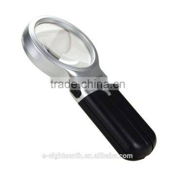 High quality cheap factory price practical 3X Foldable Desktop Handheld Reading Magnifier With 2 LED Magnifying Glass