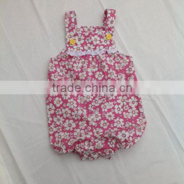 Wholesale Kids Floral Romper Baby Clothes Romper 100% Cotton Fabric