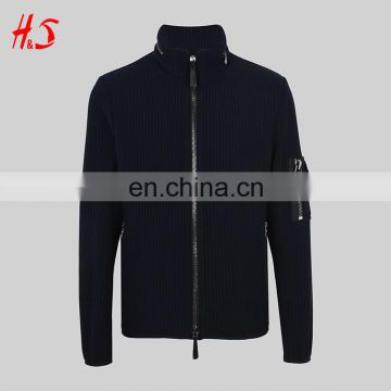 fashional classic design jacket mens striped winter jacket with Metal zipper