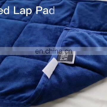 Minky Weighted Lap Blanket Travel Size Heavy Lap Pad For Adults