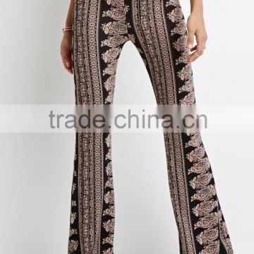 Ornate Paisley Flared Pants with an elasticized waist