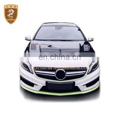 Vari Style Car Bonnet Black Carbon Fiber Engine Hood For Mercedes Bens A Class A45 W176