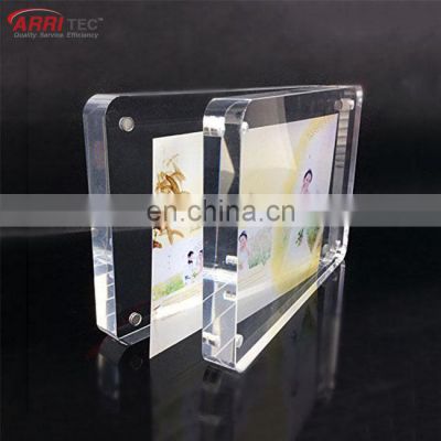 10mm round edge acrylic wholesale display magnetic plastic magnet photo frame