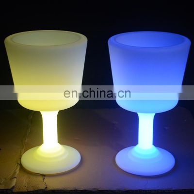 Portable Party Use Led Rechargeable Cooler Glowing Plastic Custom High Quality LED Champagne Ice Bucket