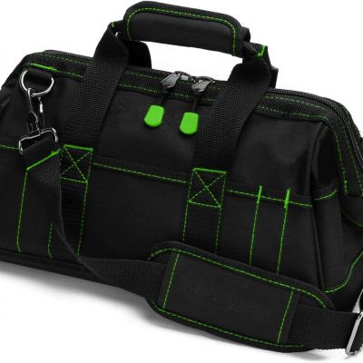 16-inch Close Tool bag Top Wide Mouth Tool Storage Bag with Water Proof Rubber