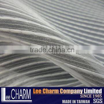 Ivory White Striated Tulle Organza Textile Fabric