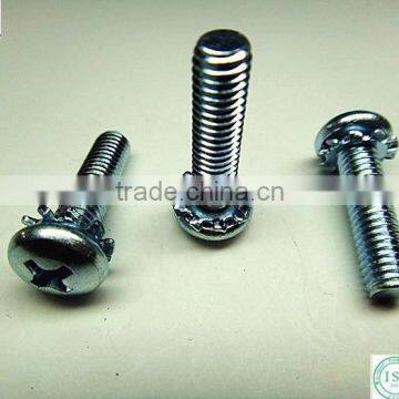 Made in china pan head screw with serrated washer