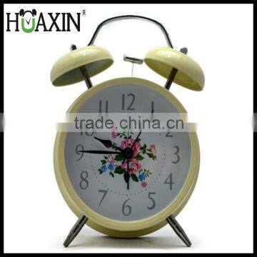 Rural flower metal besides decoration alarm clock for wedding souvenir