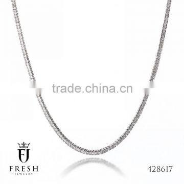 Fashion 925 Sterling Silver Necklace - 428617 , Wholesale Silver Jewellery, Silver Jewellery Manufacturer, CZ Cubic Zircon AAA