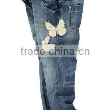 2014 new style children embroidery fashion jeans pants