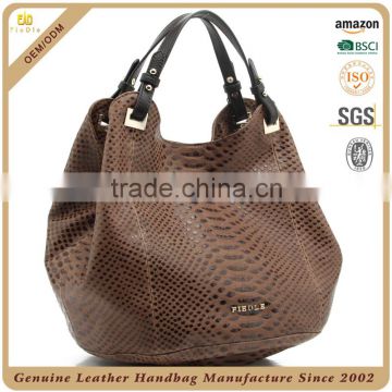 CSS372-001 Alibaba Chines Supplier Genuine Leather Snake/Python Grain Hobo Casual Handbag
