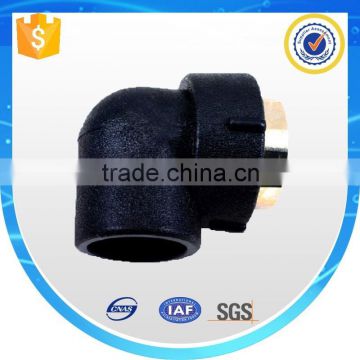 High quality Plastic full size black Thread PE Pipe Fitting