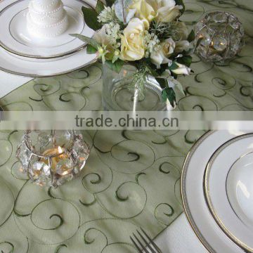 Luxury embroidered organza table runner