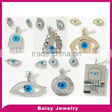 fashion best selling stainless steel evil eye jewelry set wholesale