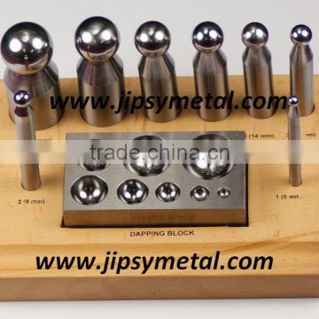 8 pieces punch set & Dapping Block with wood stand