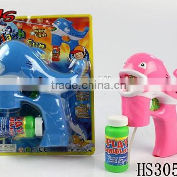 blowing toy colorful flash battery powered bubble gun