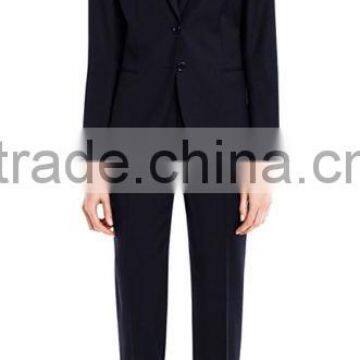 2014 Top Quality 100% wool Classic Dark Navy Two button women suit jacket