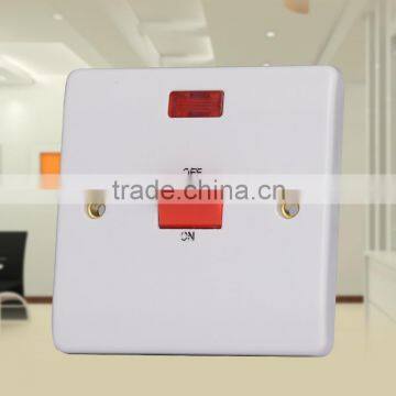 China Alibaba Supplier 1 gang 45a DP light switchs with neon