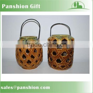 Best quality ceramic pumpkin jar with tealight