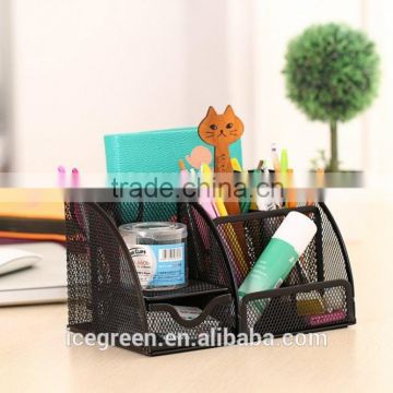 Multipurpose Metal Mesh Compartment Office Supply Caddy
