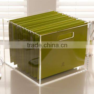 custom clear acrylic desk file organizer