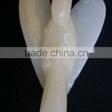 WHITE KING AGATE CARVED ANGEL