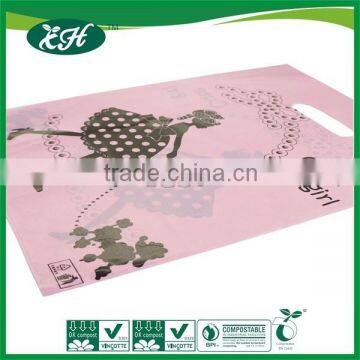 promitianl wholesale custom plastic biodegradable flat shopping handle bag