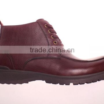 Fashion mens casual ankle boots with skidproof rubber sole lace-up