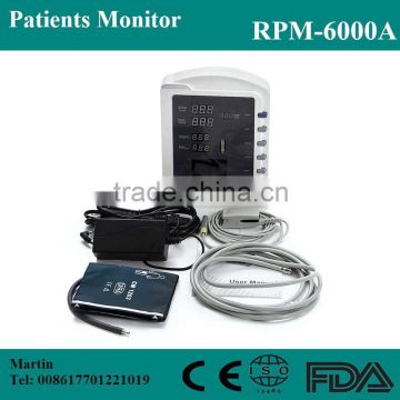 CE&ISO Cheap Price Portable Hospital Multi-Parameter Patient Monitor (NIBP/SpO2) Vital Sign Patient Monitor Price RPM-6000A