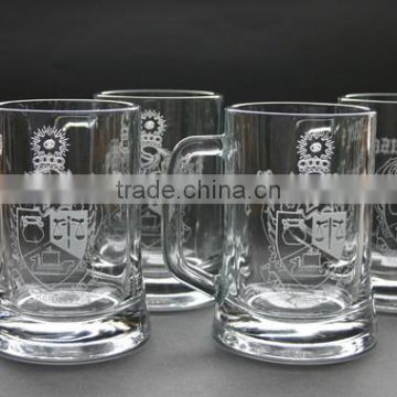 360ml 12oz glass Etched Beer Mug
