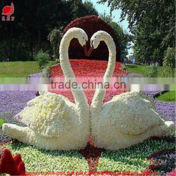 Artificial milan grass topiary swan plant statue animal for garden decoration
