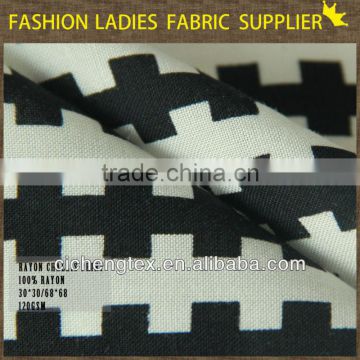 hot sales print pattern for ladies wear reactive print on 100% printed spun rayon fabric